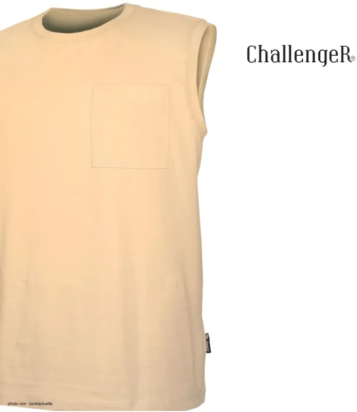 CHALLENGER F106 - Tee-shirt sans manches homme beige camel à poche