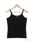 AXONE CAPRI3N Débardeur Fines Bretelles Noir Strass Chic