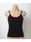AXONE CAPRI3N Débardeur Fines Bretelles Noir Strass Chic