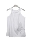 MAYFLOWER TF196BL Débardeur Blanc Papillon Strass Chic