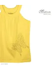 MAYFLOWER TF196J Débardeur Jaune Papillon Strass Chic