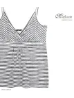 MAYFLOWER TF208G Débardeur Cache-Cœur Rayé Gris Blanc
