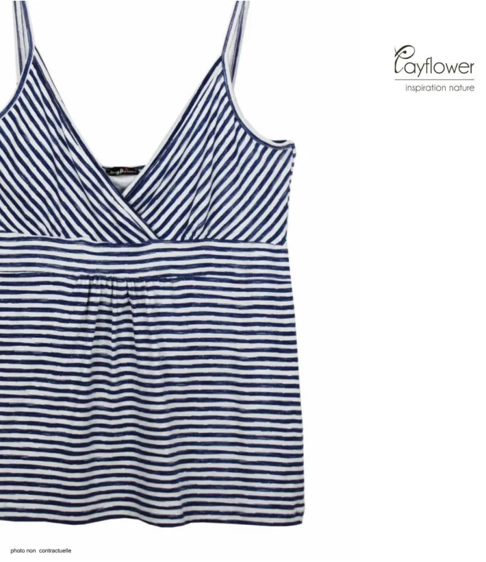MAYFLOWER TF208M Débardeur Cache-Cœur Fluide Marine Blanc