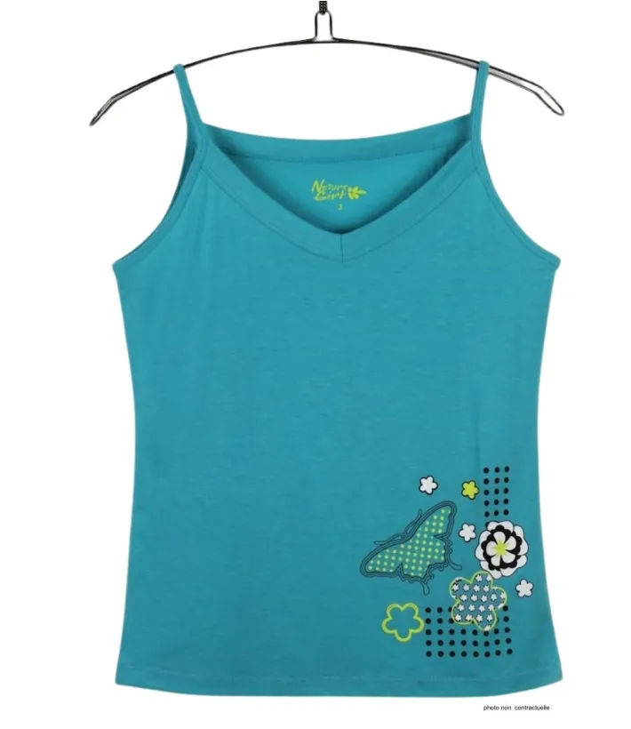 MAYFLOWER BLEU-MF Top Fluide Bleu - Confort Stretch Lycra