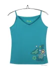 MAYFLOWER BLEU-MF Top Fluide Bleu - Confort Stretch Lycra