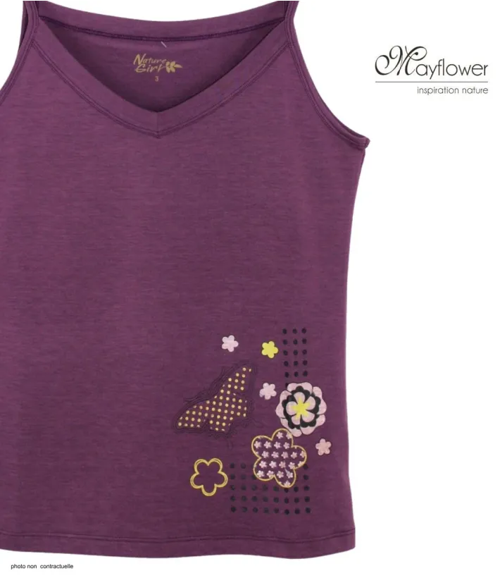 MAYFLOWER VIOLET-MF Top Fluide Violet - Confort Stretch Lycra