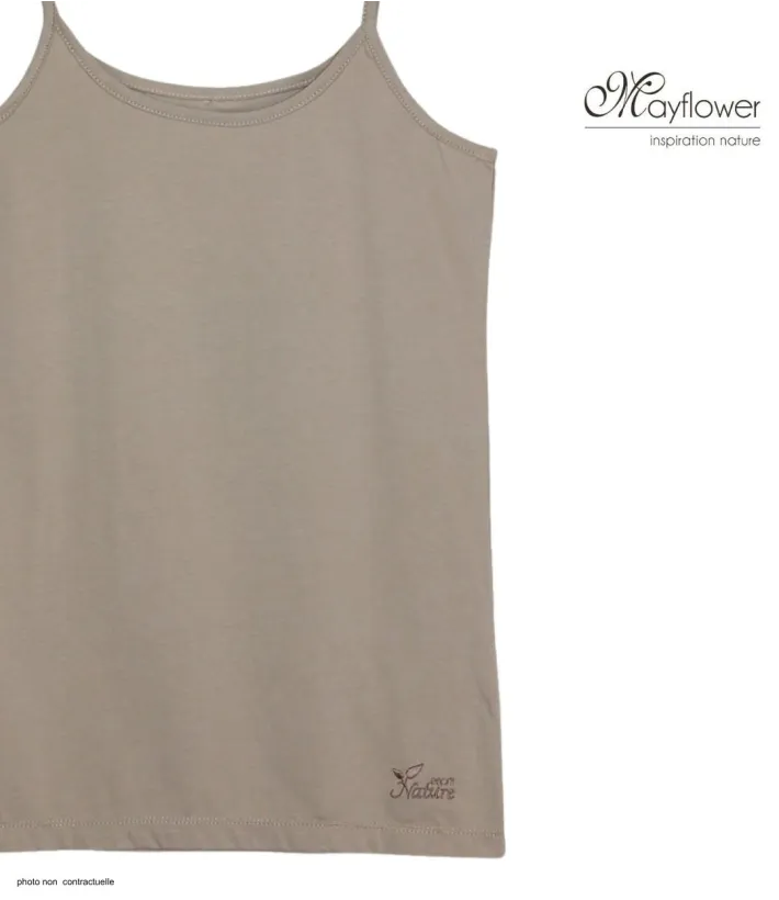 MAYFLOWER BEIGE-MF Top en Coton Beige - Fraîcheur Naturelle