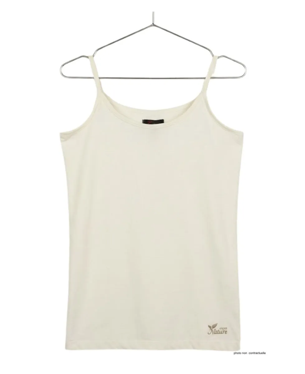 MAYFLOWER LINNA2 Top Fines Bretelles Écru - Coton Broderie