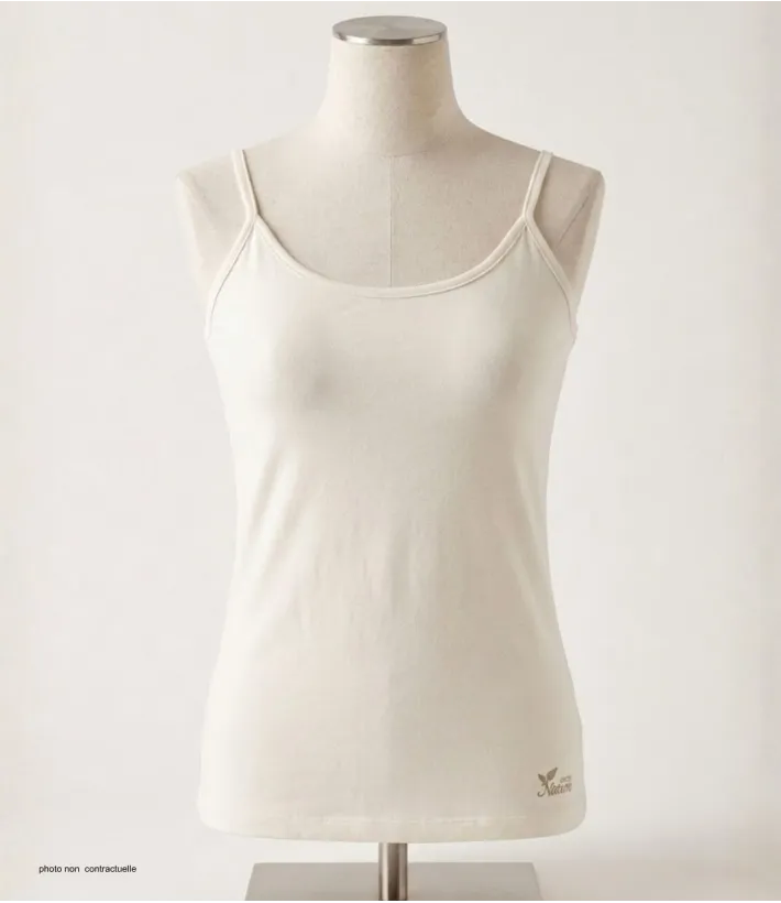 MAYFLOWER LINNA2 Top Fines Bretelles Écru - Coton Broderie