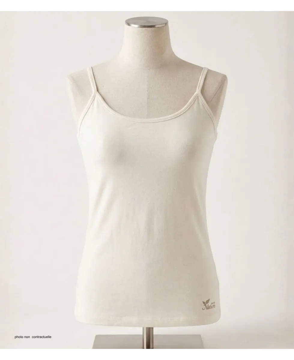 MAYFLOWER LINNA2 Top Fines Bretelles Écru - Coton Broderie