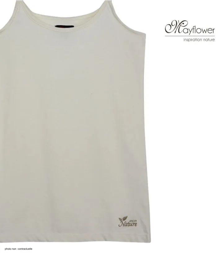 MAYFLOWER LINNA2 Top Fines Bretelles Écru - Coton Broderie