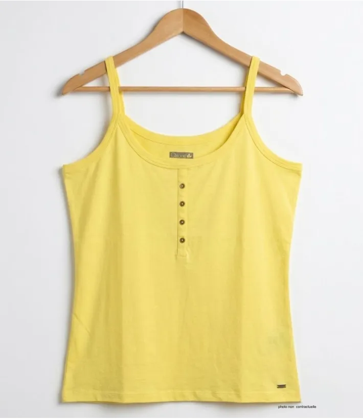 AXONE EPICE3J Top Bretelles Grande Taille 46-52 - Coton Jaune
