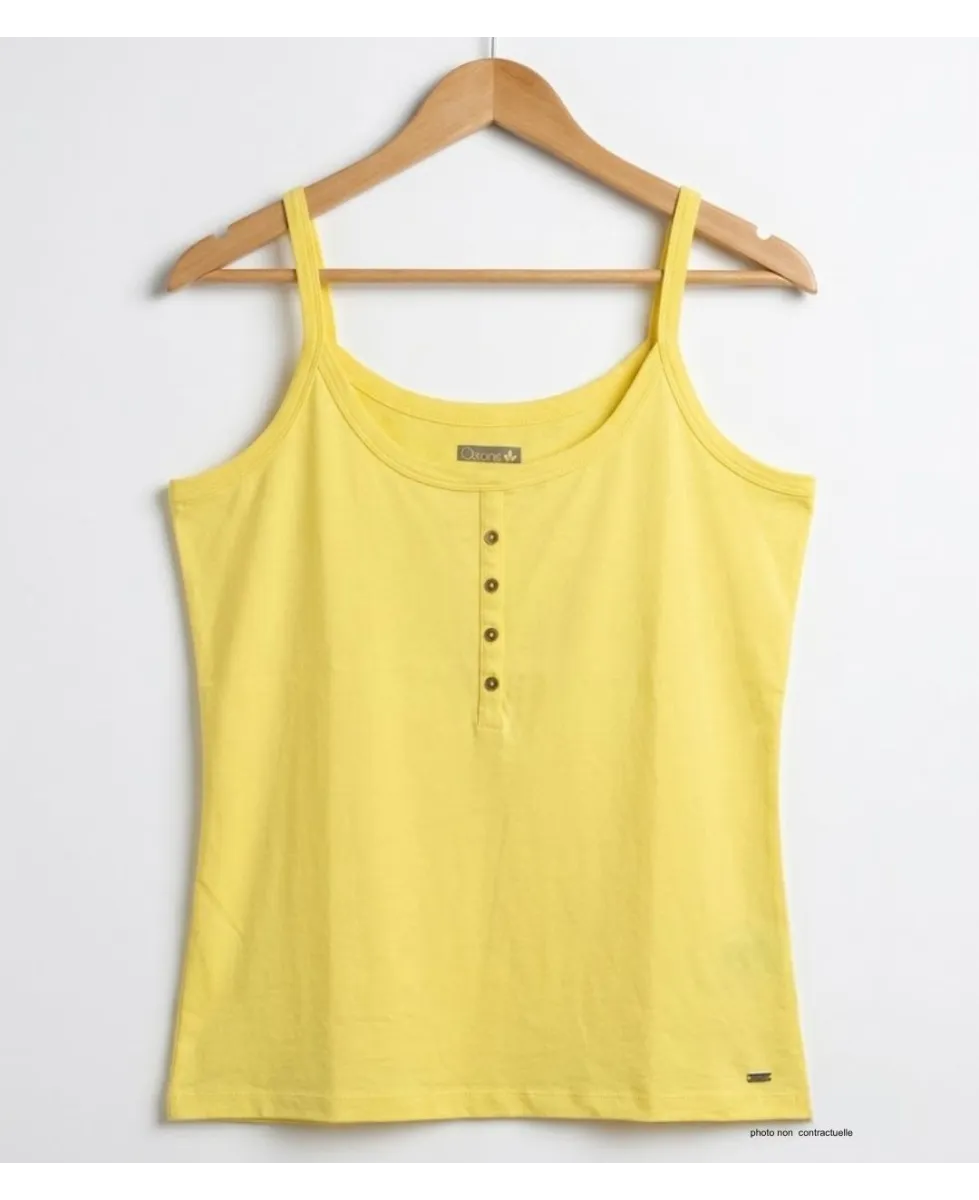 AXONE EPICE3J Top Bretelles Grande Taille 46-52 - Coton Jaune
