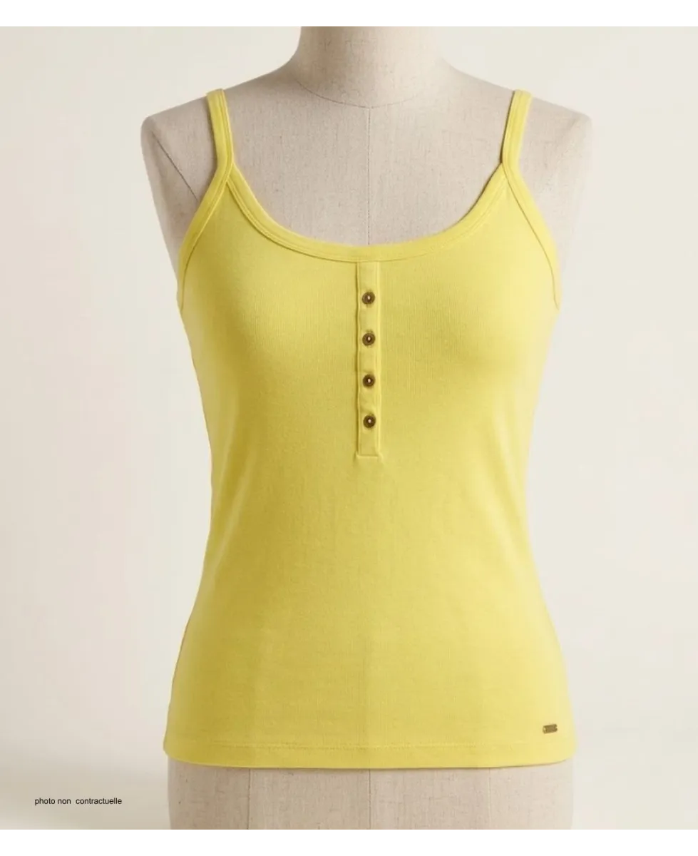 AXONE EPICE3J Top Bretelles Grande Taille 46-52 - Coton Jaune