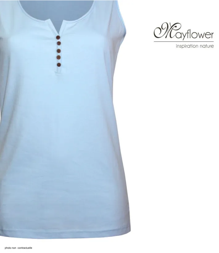 MAYFLOWER DACCA3 - Débardeur en coton bio bleu clair doux