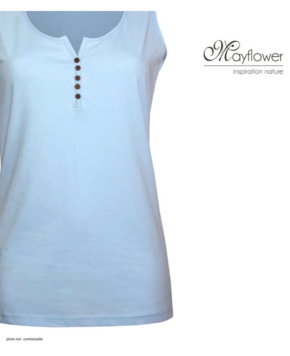 MAYFLOWER DACCA3 - Débardeur en coton bio bleu clair doux