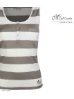 MAYFLOWER DECLIC1 Débardeur coton rib beige et blanc femme