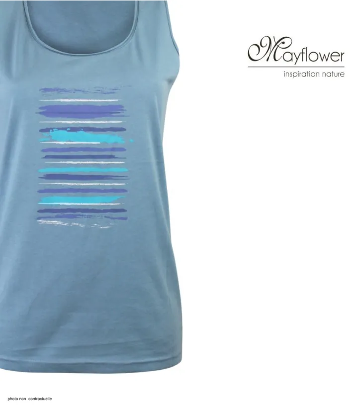 MAYFLOWER DEF4004A - Débardeur coton jersey gris bleu