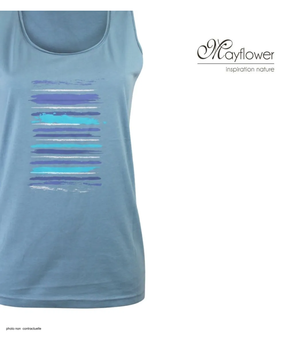 MAYFLOWER DEF4004A - Débardeur coton jersey gris bleu