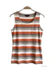 Mayflower DONUT1 — Débardeur femme taupe / orange en coton