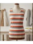 Mayflower DONUT1 — Débardeur femme taupe / orange en coton