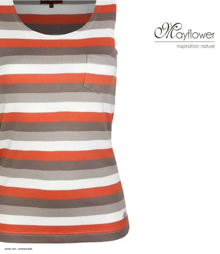 Mayflower DONUT1 — Débardeur femme taupe / orange en coton