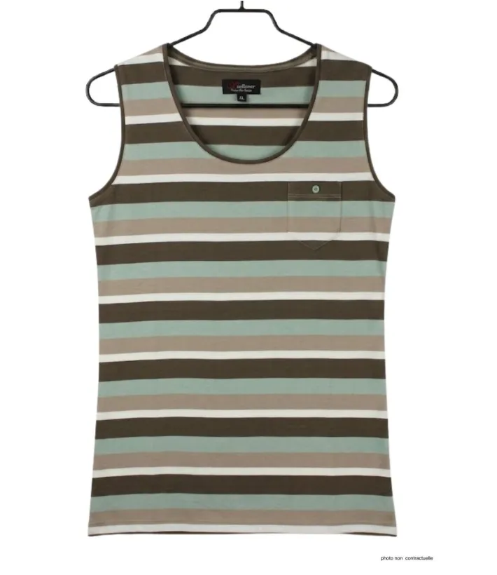 Mayflower LILOU2 — Débardeur femme taupe / vert en coton