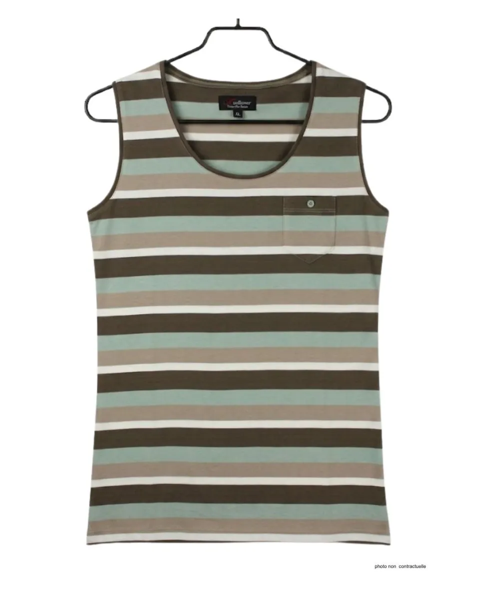 Mayflower LILOU2 — Débardeur femme taupe / vert en coton