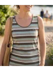 Mayflower LILOU2 — Débardeur femme taupe / vert en coton