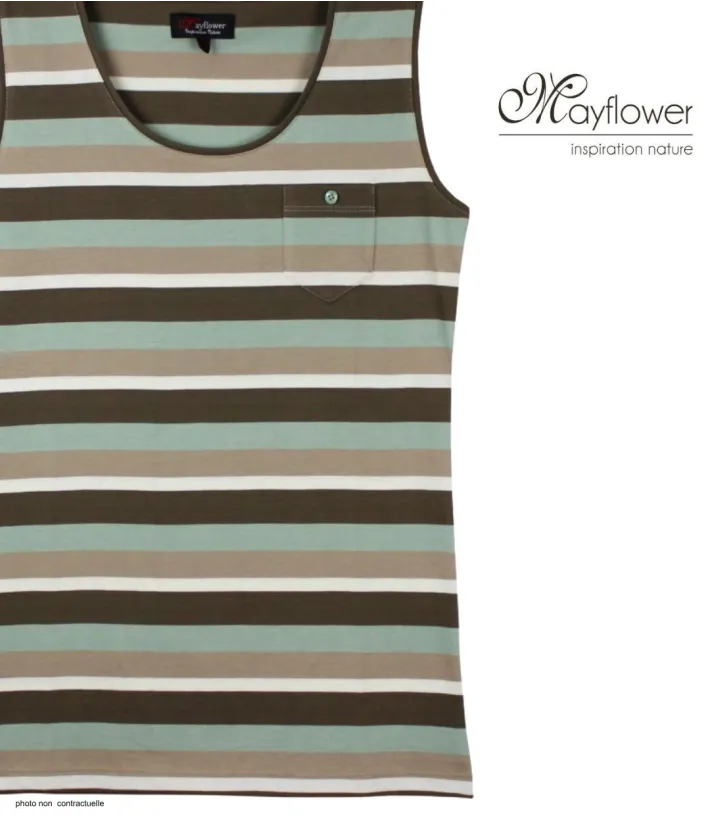 Mayflower LILOU2 — Débardeur femme taupe / vert en coton