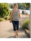 Mayflower LILOU2 — Débardeur femme taupe / vert en coton
