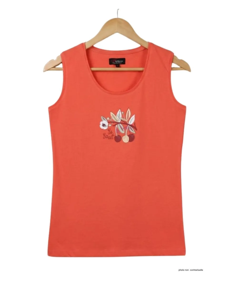 Mayflower LOLA2 — Débardeur femme corail / orange en coton