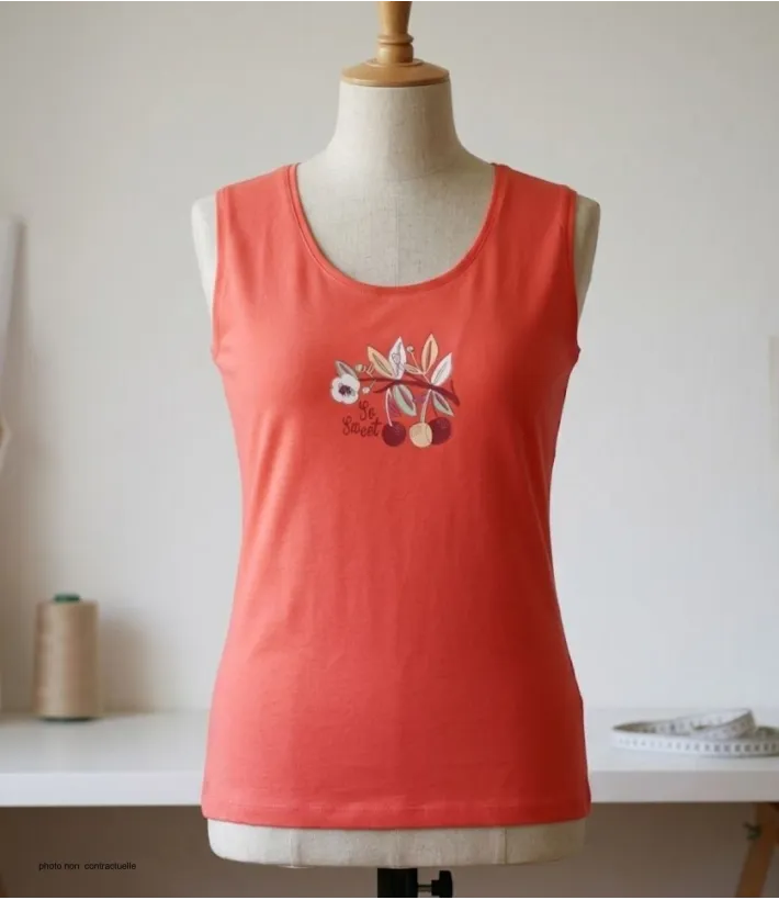 Mayflower LOLA2 — Débardeur femme corail / orange en coton