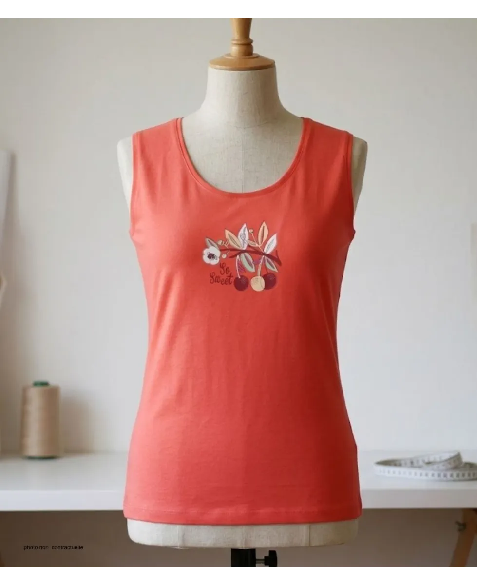 Mayflower LOLA2 — Débardeur femme corail / orange en coton