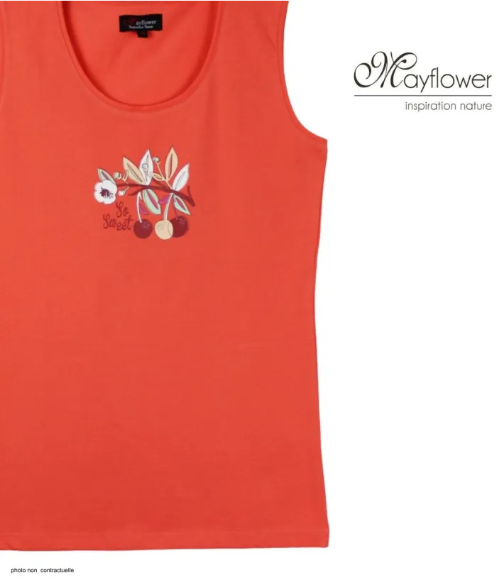 Mayflower LOLA2 — Débardeur femme corail / orange en coton