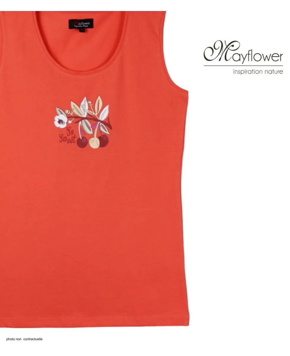 Mayflower LOLA2 — Débardeur femme corail / orange en coton