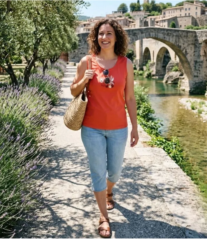 Mayflower LOLA2 — Débardeur femme corail / orange en coton