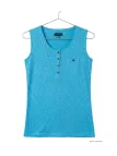 Mayflower LOTUS1 — Débardeur femme bleu en coton flamé