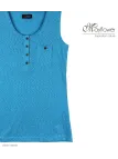 Mayflower LOTUS1 — Débardeur femme bleu en coton flamé