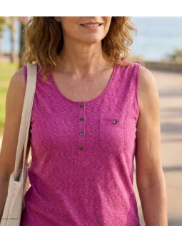 Mayflower LOTUS2 — Débardeur femme sangria en coton doux