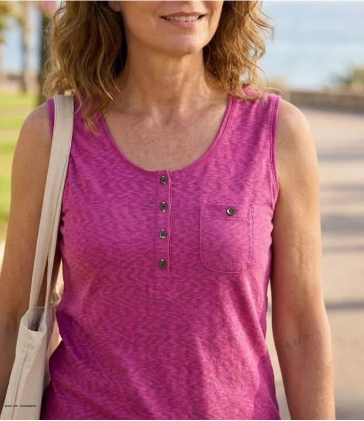 Mayflower LOTUS2 — Débardeur femme sangria en coton doux