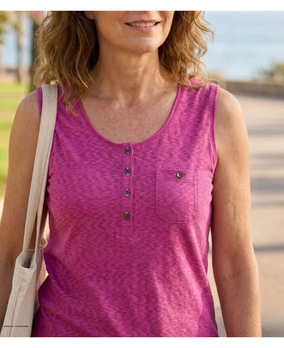 Mayflower LOTUS2 — Débardeur femme sangria en coton doux