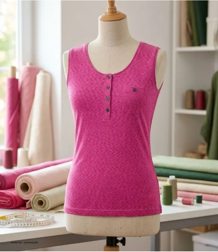 Mayflower LOTUS2 — Débardeur femme sangria en coton doux