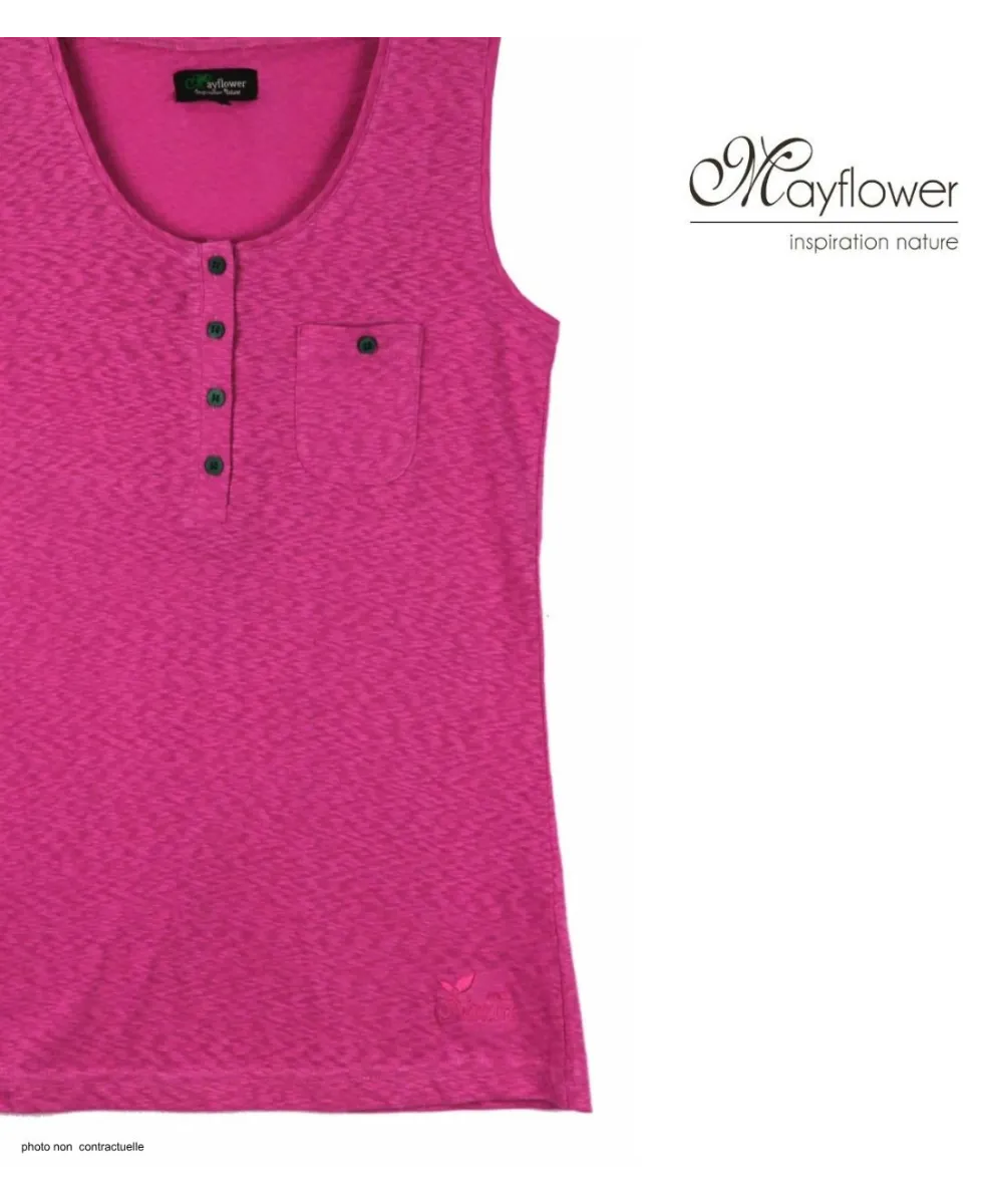 Mayflower LOTUS2 — Débardeur femme sangria en coton doux
