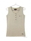 Mayflower LOTUS3 — Débardeur femme beige en coton flammé
