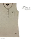 Mayflower LOTUS3 — Débardeur femme beige en coton flammé