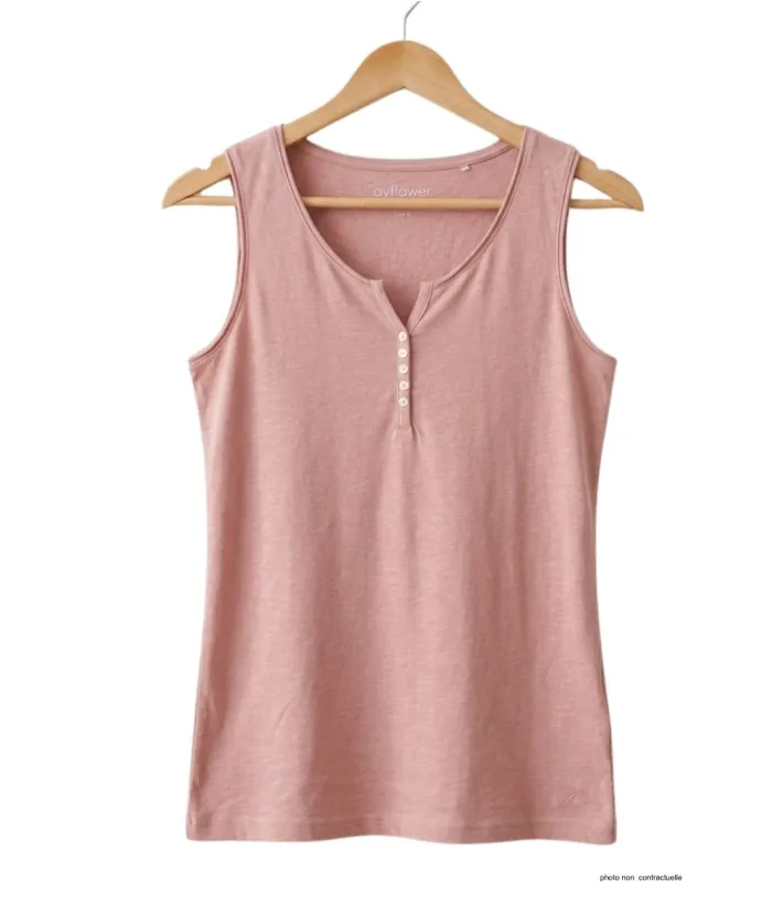 Mayflower M2101A — Débardeur femme rose en coton flammé