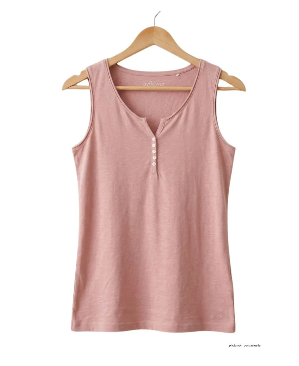 Mayflower M2101A — Débardeur femme rose en coton flammé