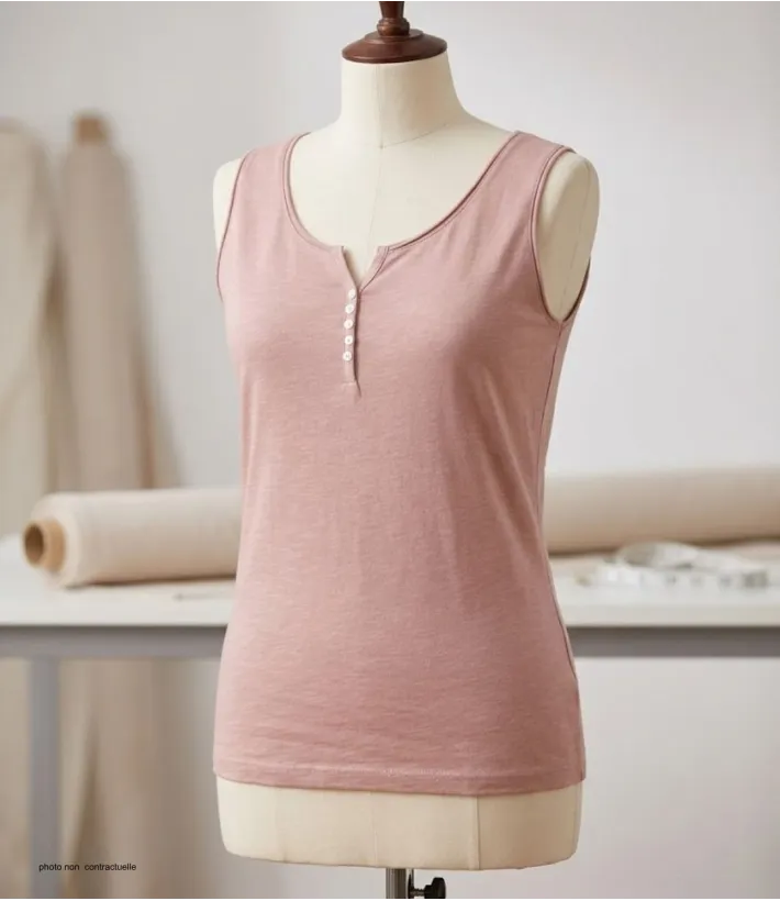 Mayflower M2101A — Débardeur femme rose en coton flammé