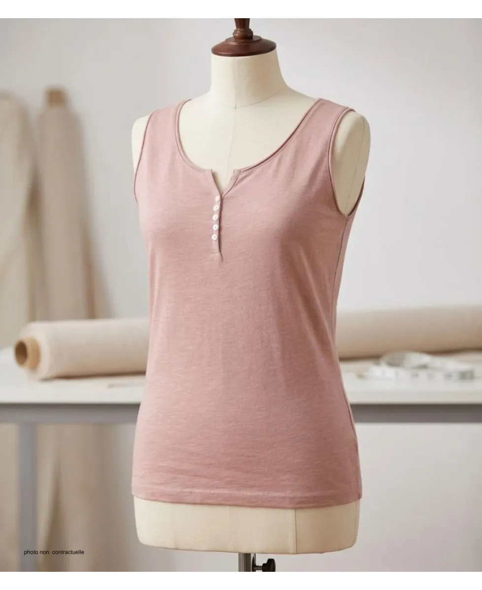 Mayflower M2101A — Débardeur femme rose en coton flammé